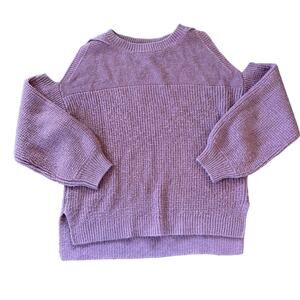 Mustard Seed Sweater Size Medium Pink Purple‎ Open Shoulder Knit